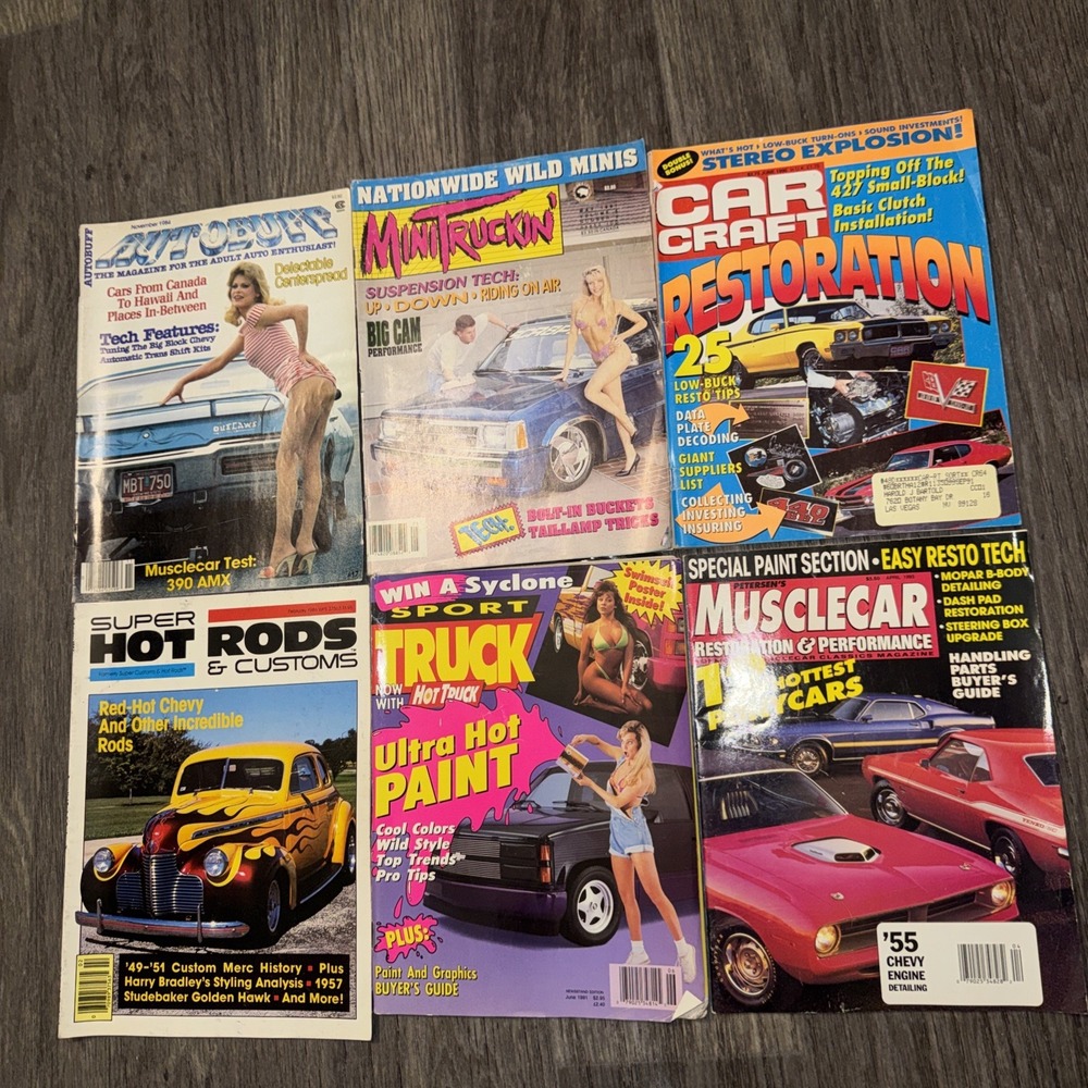 Vintage Car Magazine Lot of 6 Hot Rod Car Craft Muscle Car Review Mini Truck Vtg - Picture 4 of 5